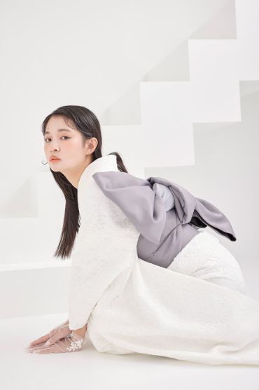 無地の振袖前撮りフォト